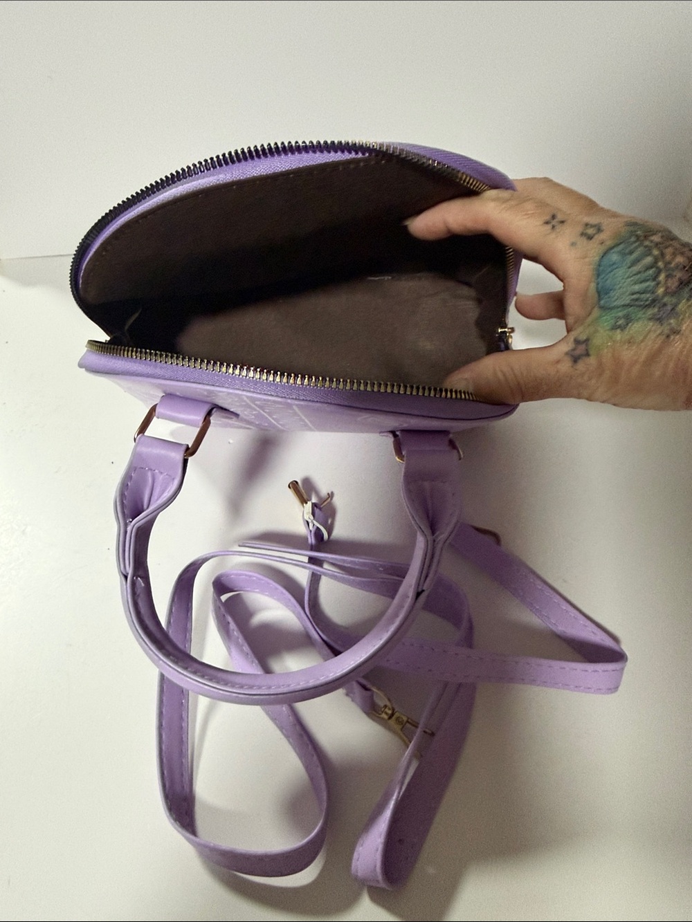 Lavender   Bandana Print Dome Satchel Handbag - Picture 2 of 2